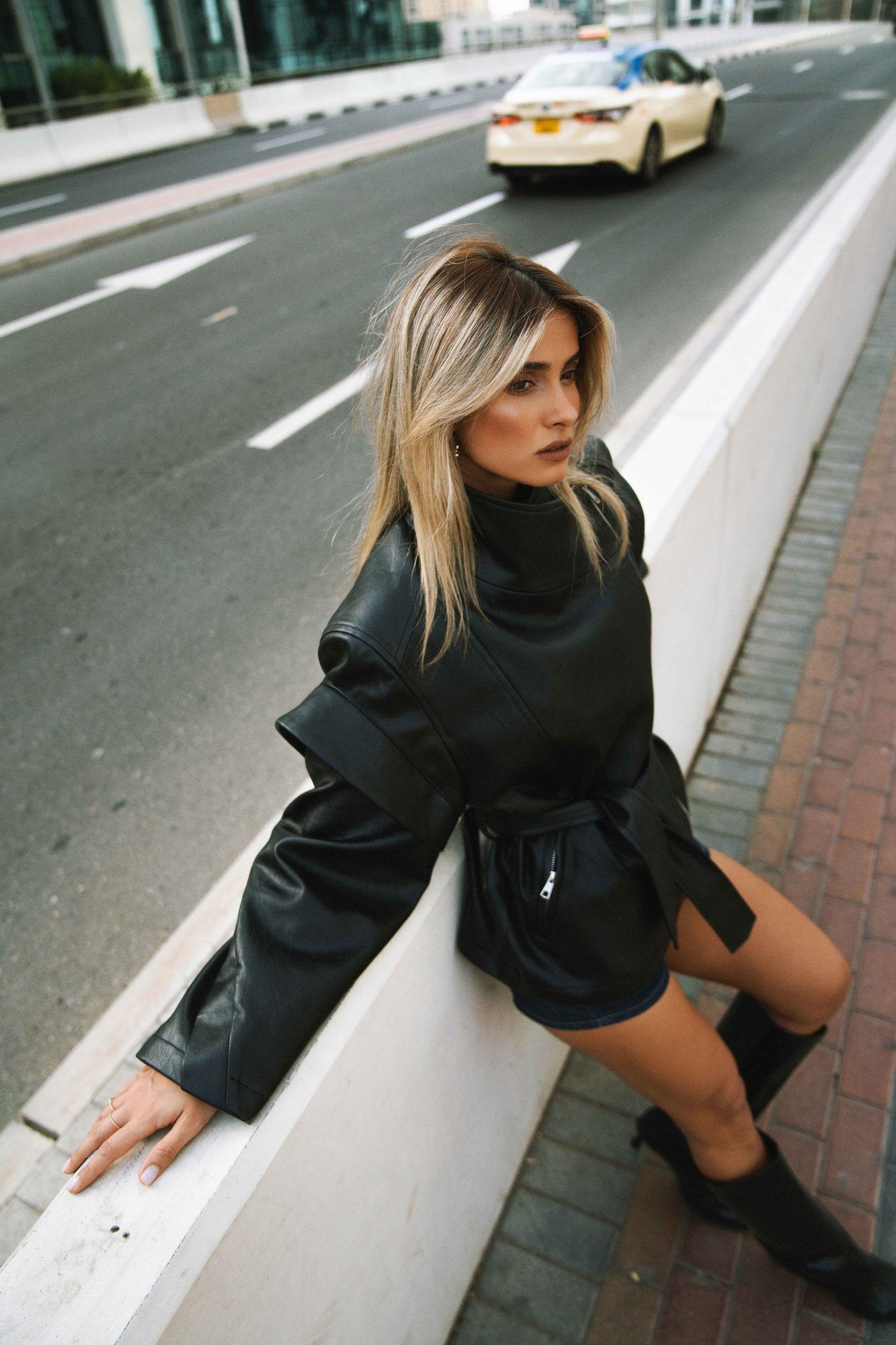 Editorial frame shot roadside in Dubai