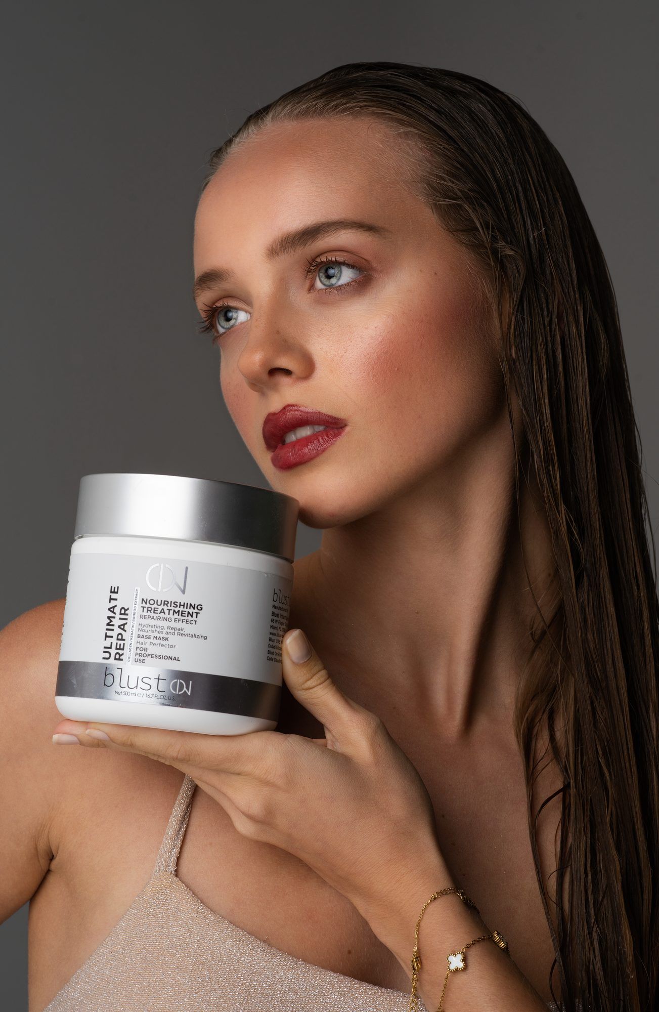 Close beauty frame with skincare jar
