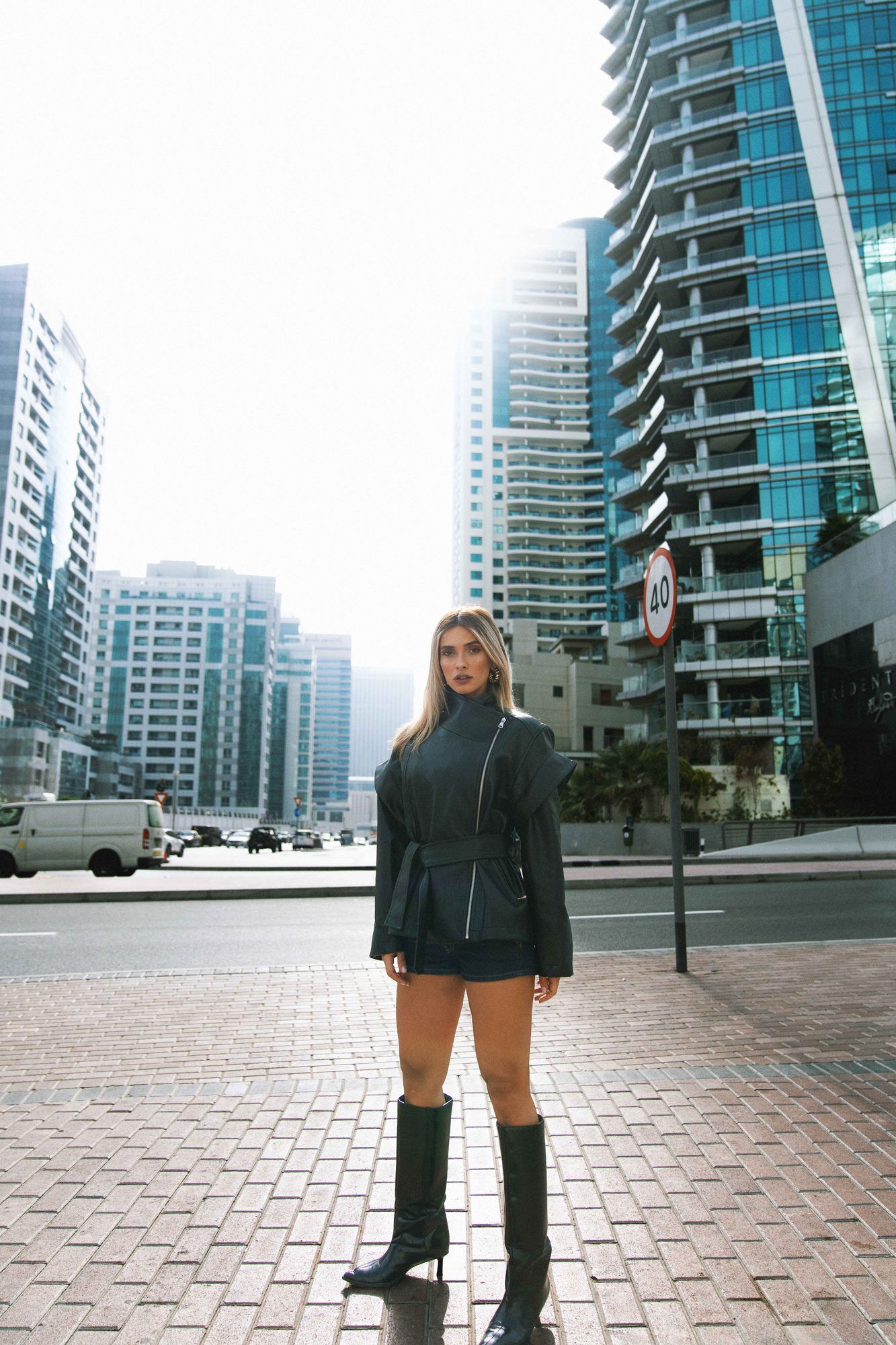 Street fashion frame in Dubai Marina